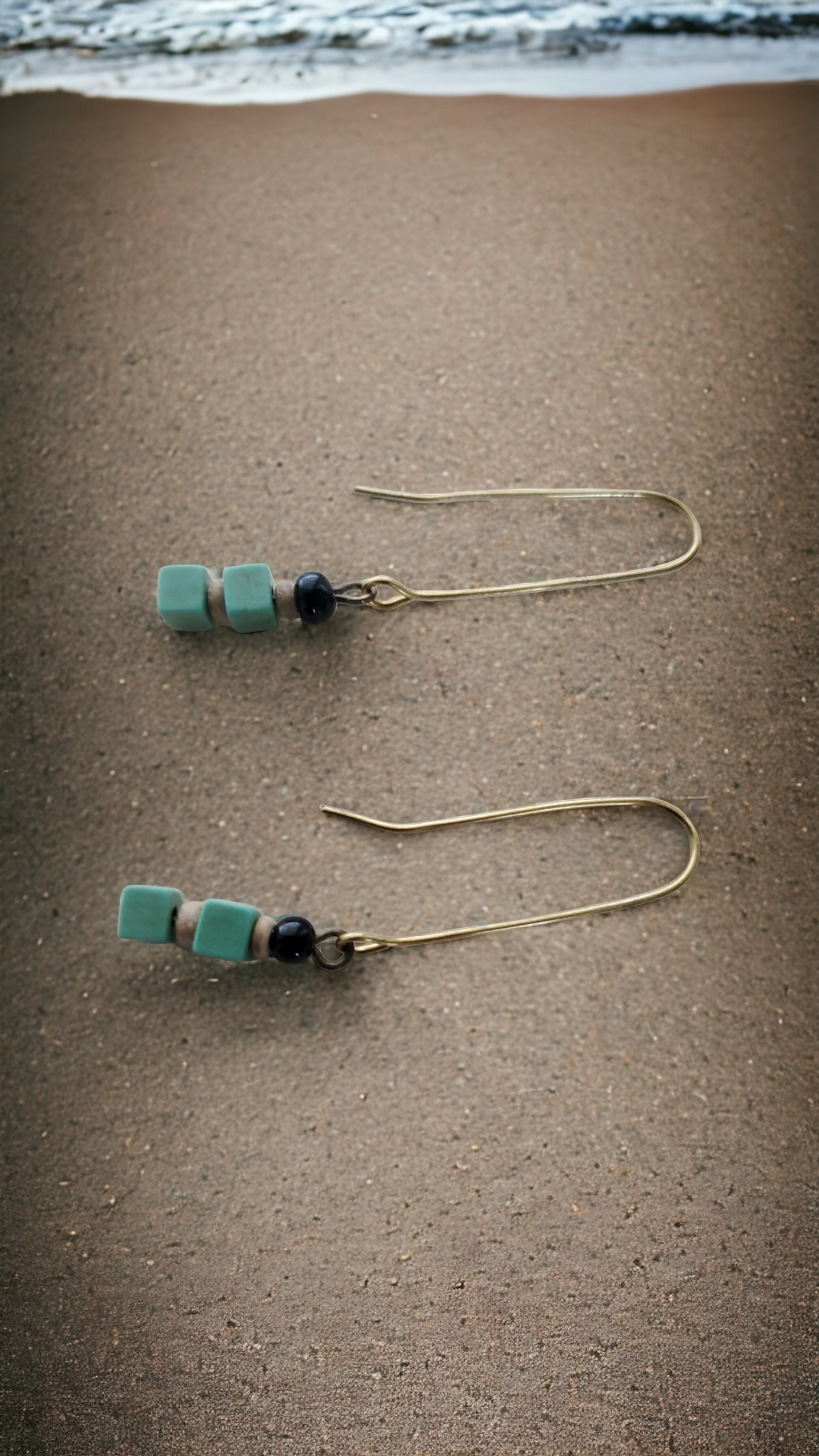 Boho Vintage Brass & Turquoise Earrings