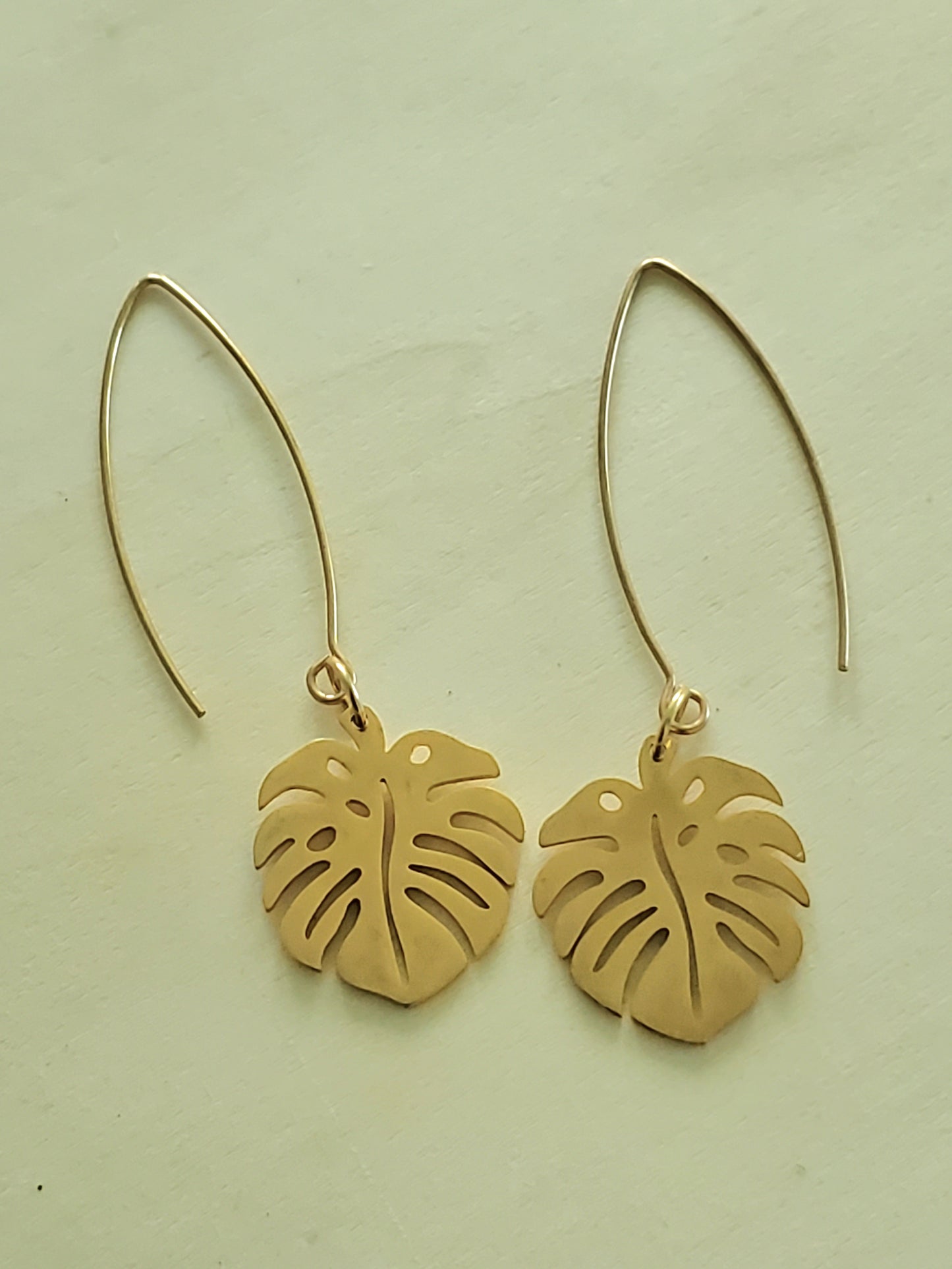 Welcome Spring Monstera Tropical Leaf Earrings